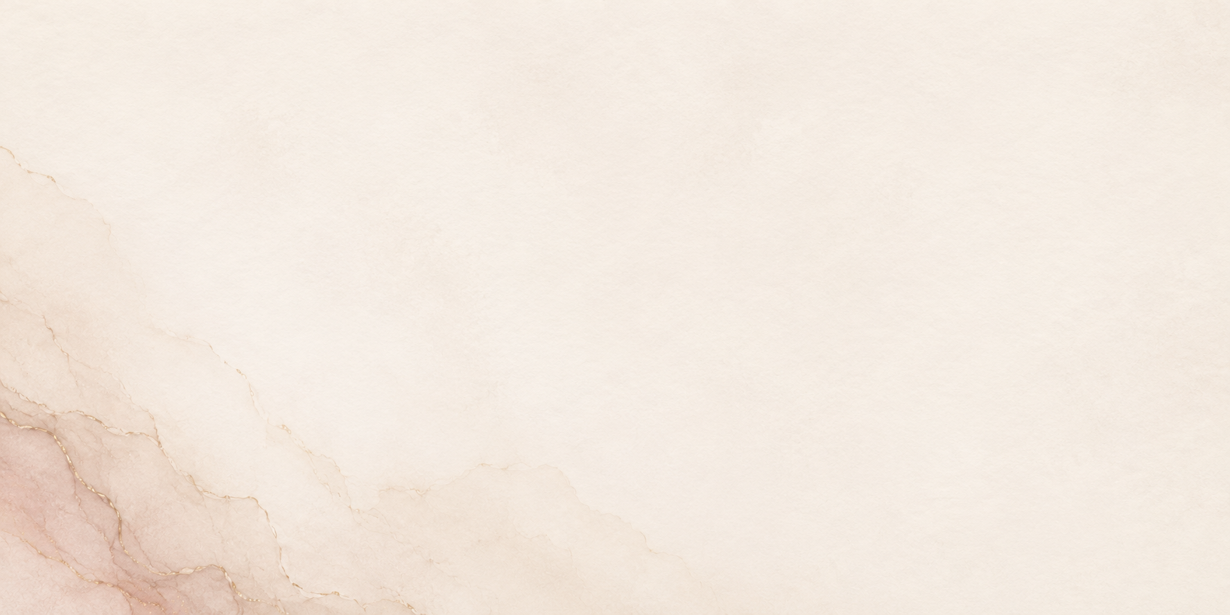 A square ceramic tile with a warm cream and beige background, featuring a subtle watercolor wash of dusty rose and light brown tones concentrated along the bottom right edge.