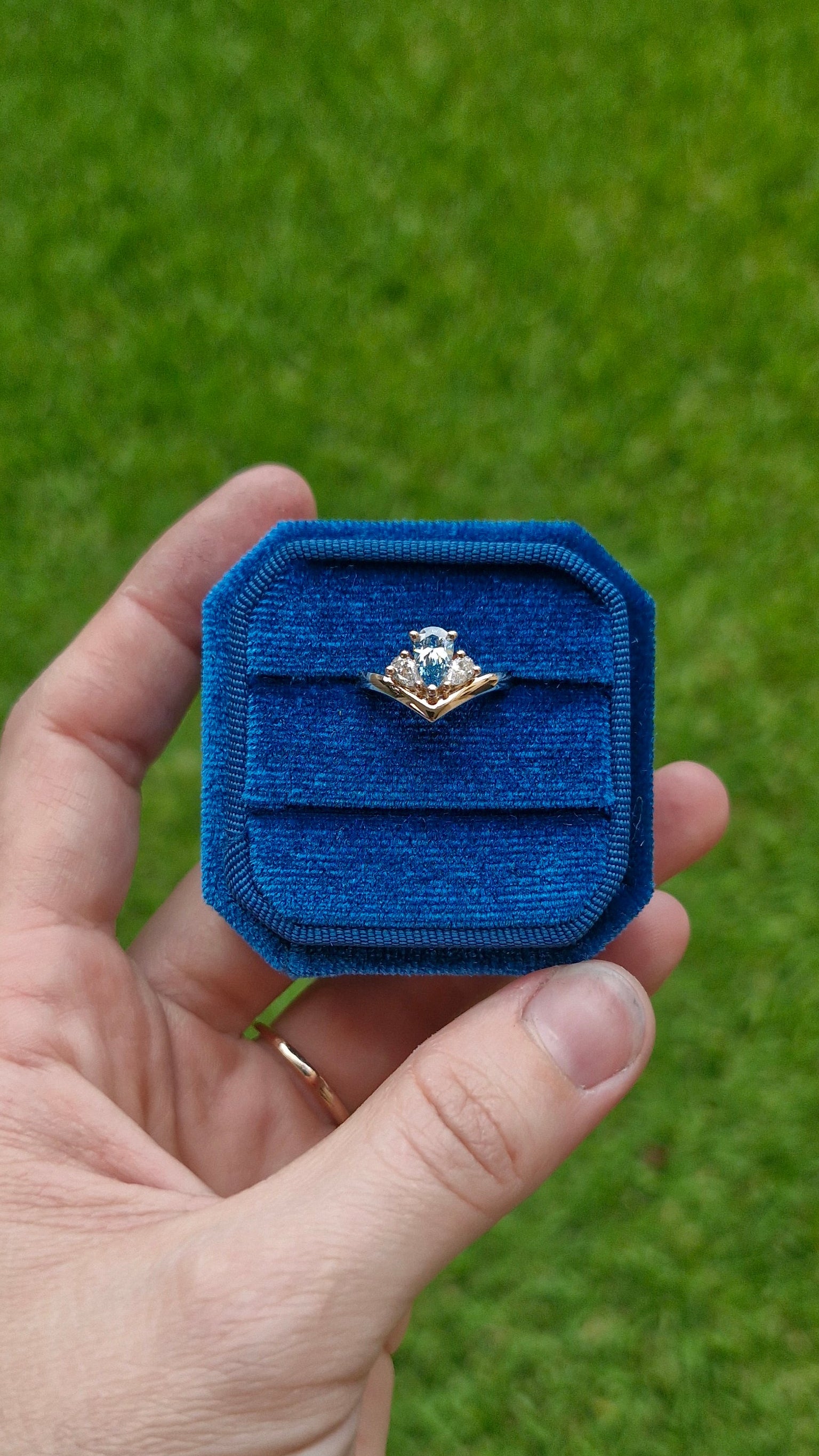 Blue Diamond Custome Engagement Ring Brisbane