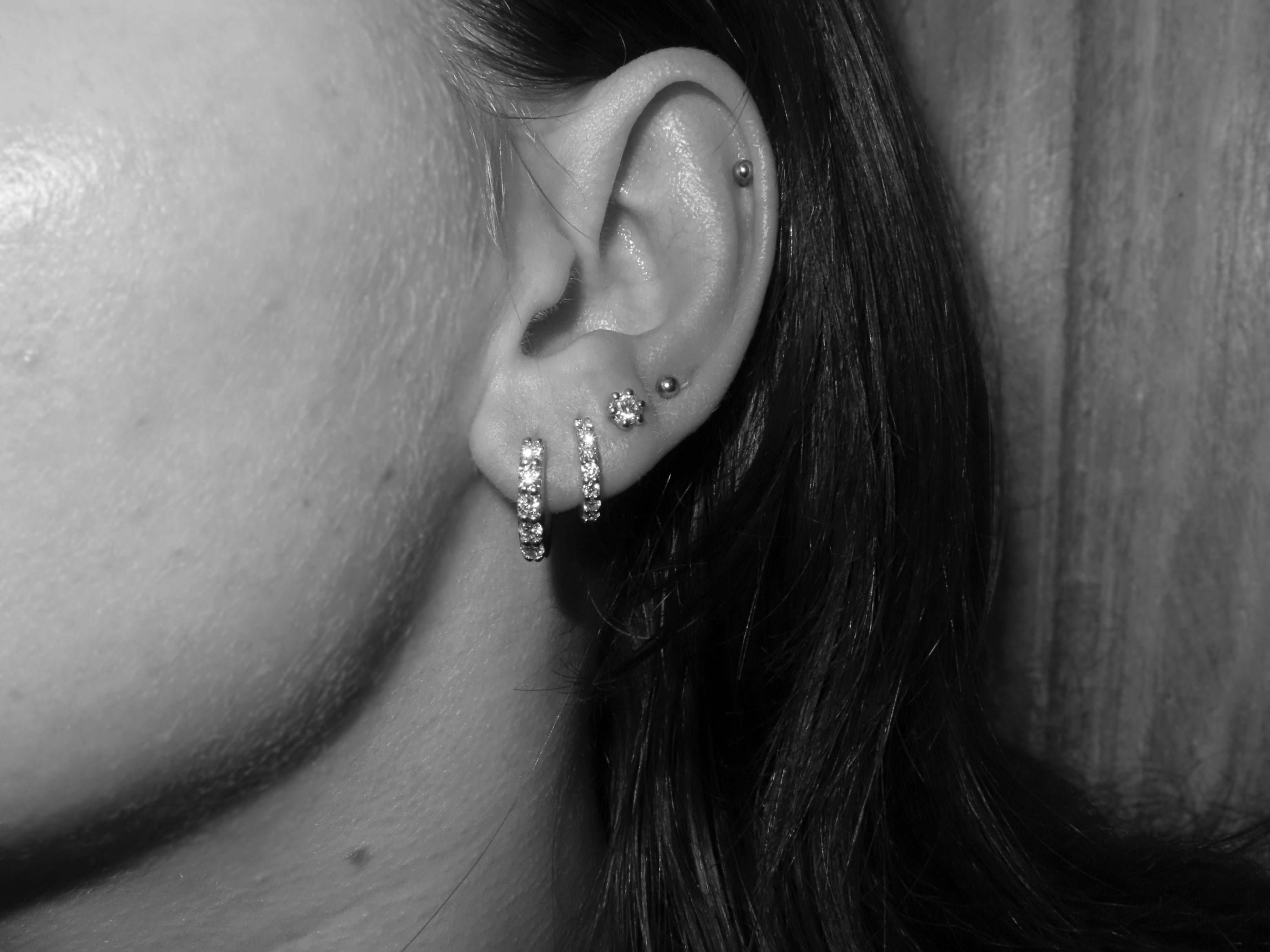 Custom Earrings Diamond Hoops Huggies
