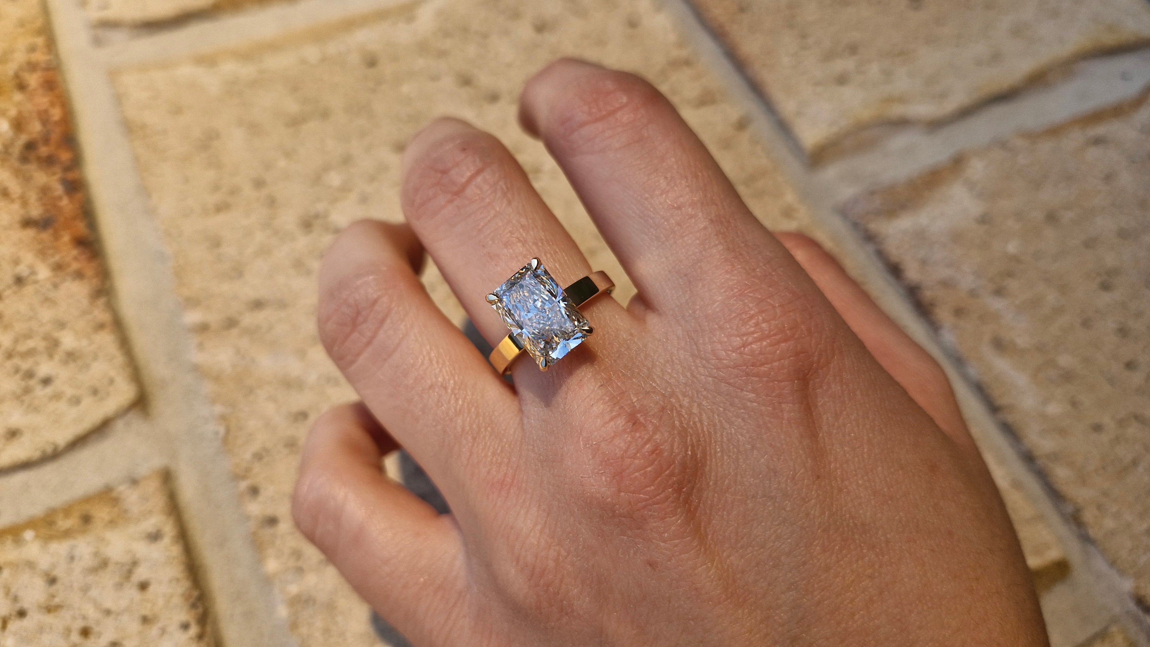 Radiant Cut Custom Engagement Ring Brisbane