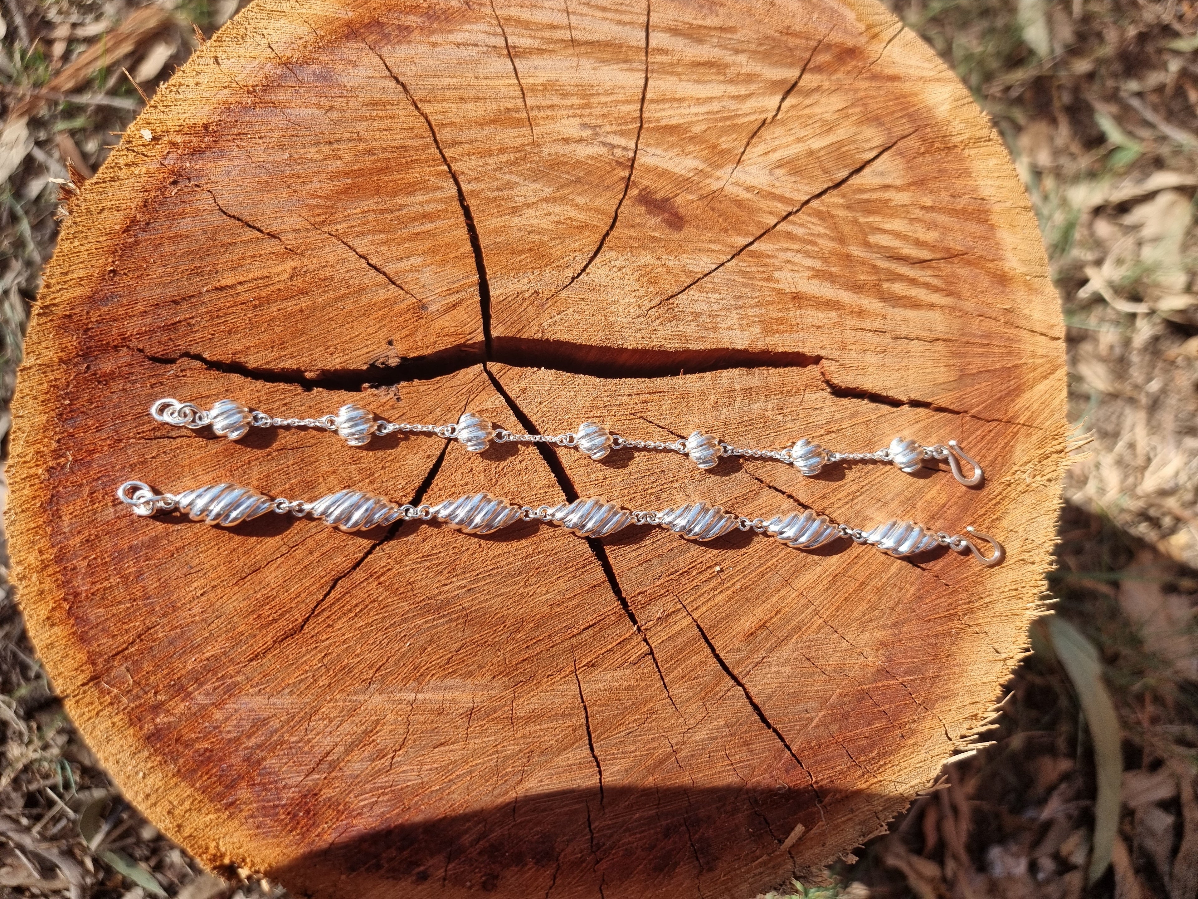 Organic Silver Seashell Bracelets Brisbane
