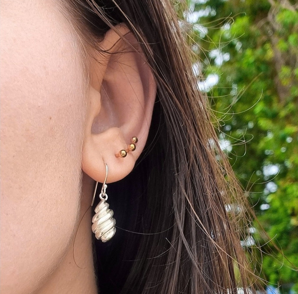 Organic Seashell Silver Earrings Brisbane